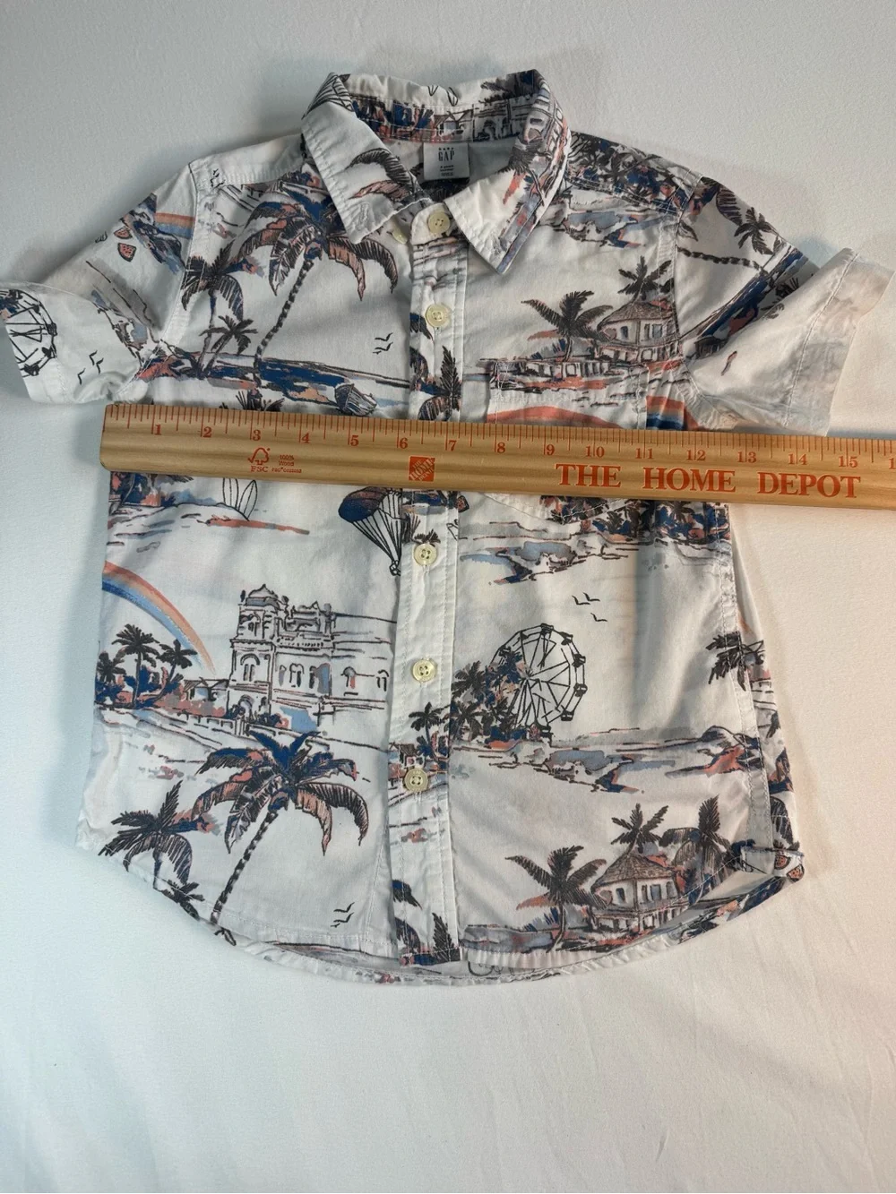 Baby Gap Toddler Boys 4T Tropical Resort Printed Short Sleeve Button Down Shirt